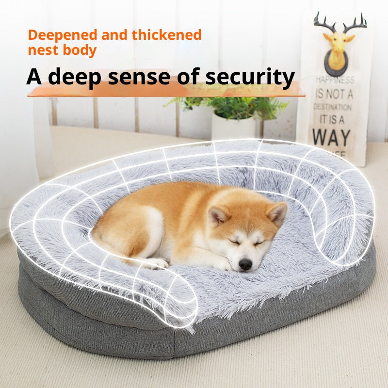 Winter Warm Pet Plush Large Kennel
