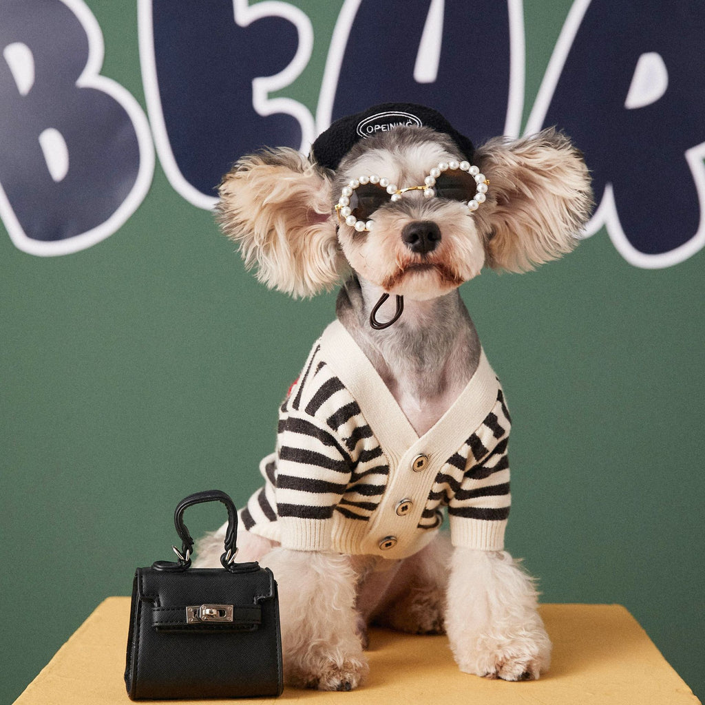 Pet Small Dog Striped Sweater Cardigan
