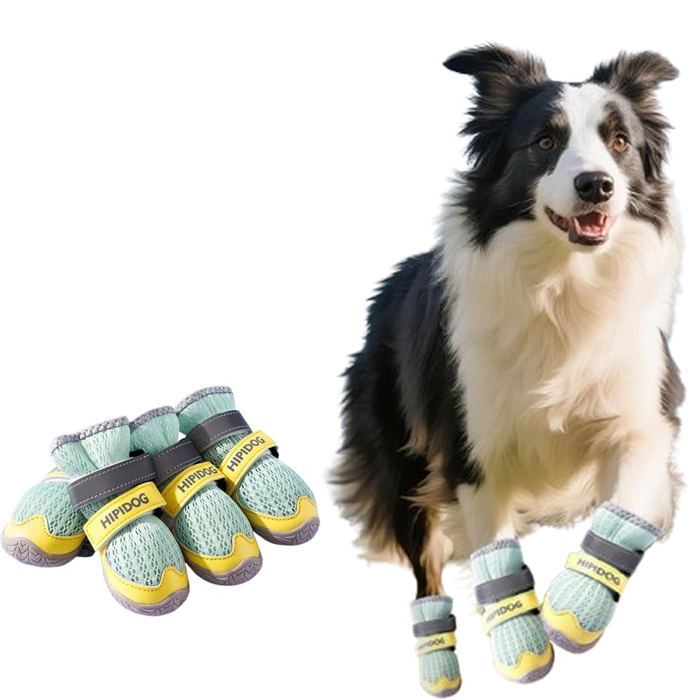 4Pcs Reflective Anti-Slip Breathable Dog Boots
