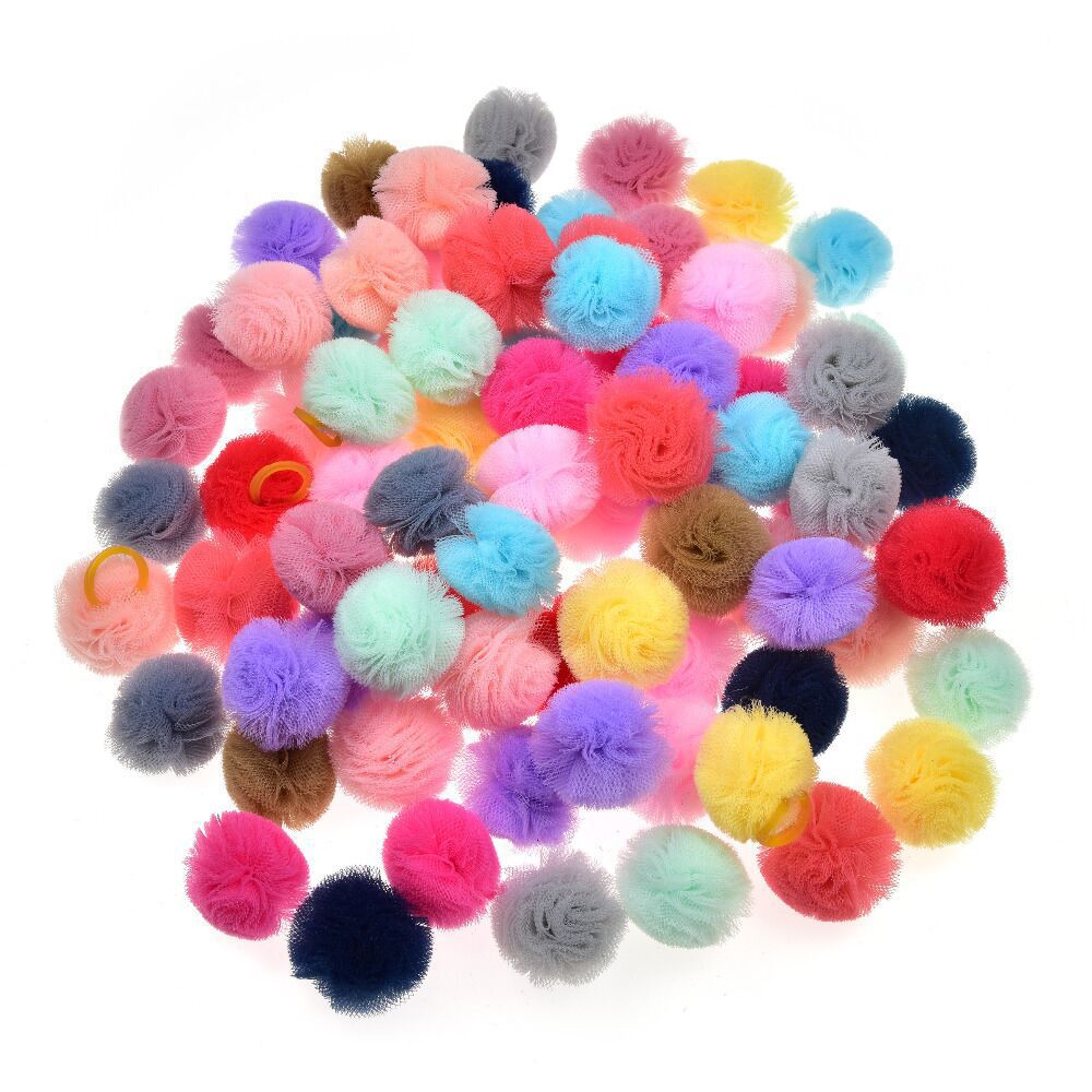 Cute Pet Mesh Ball Rubber Band Head Flower