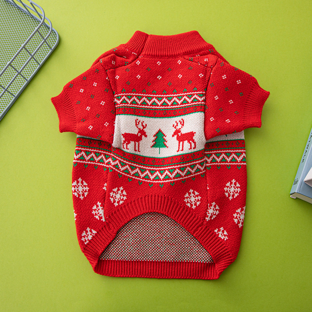 Christmas Tree and Elk Dog Sweater