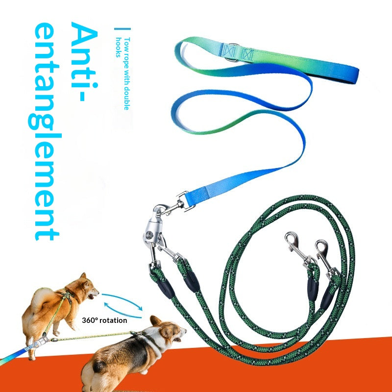 Anti-Tangle Dual Dog Leash