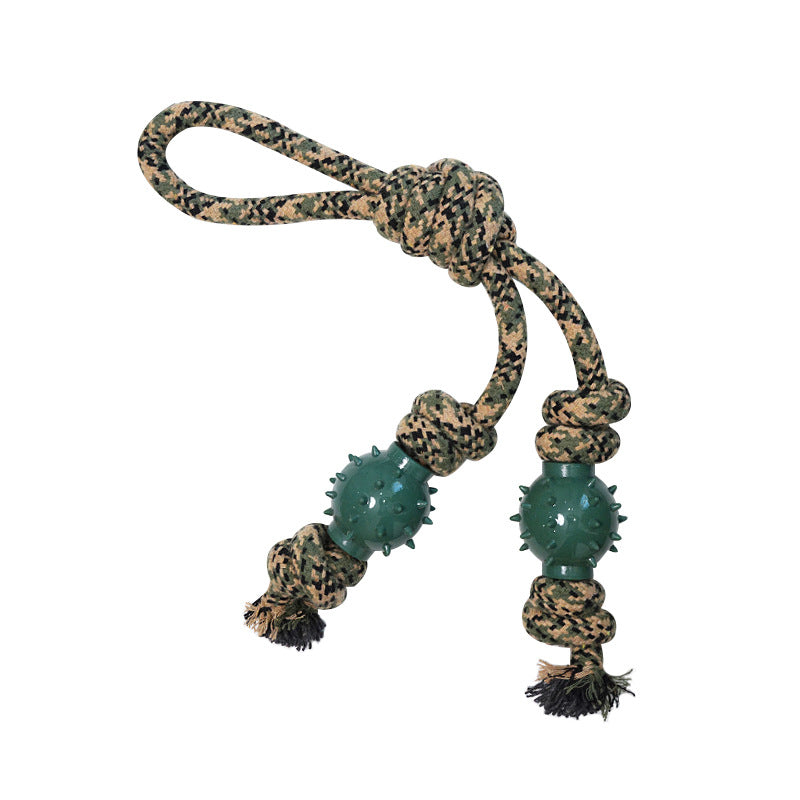 Camouflage Cotton Rope Ball Dog Toy