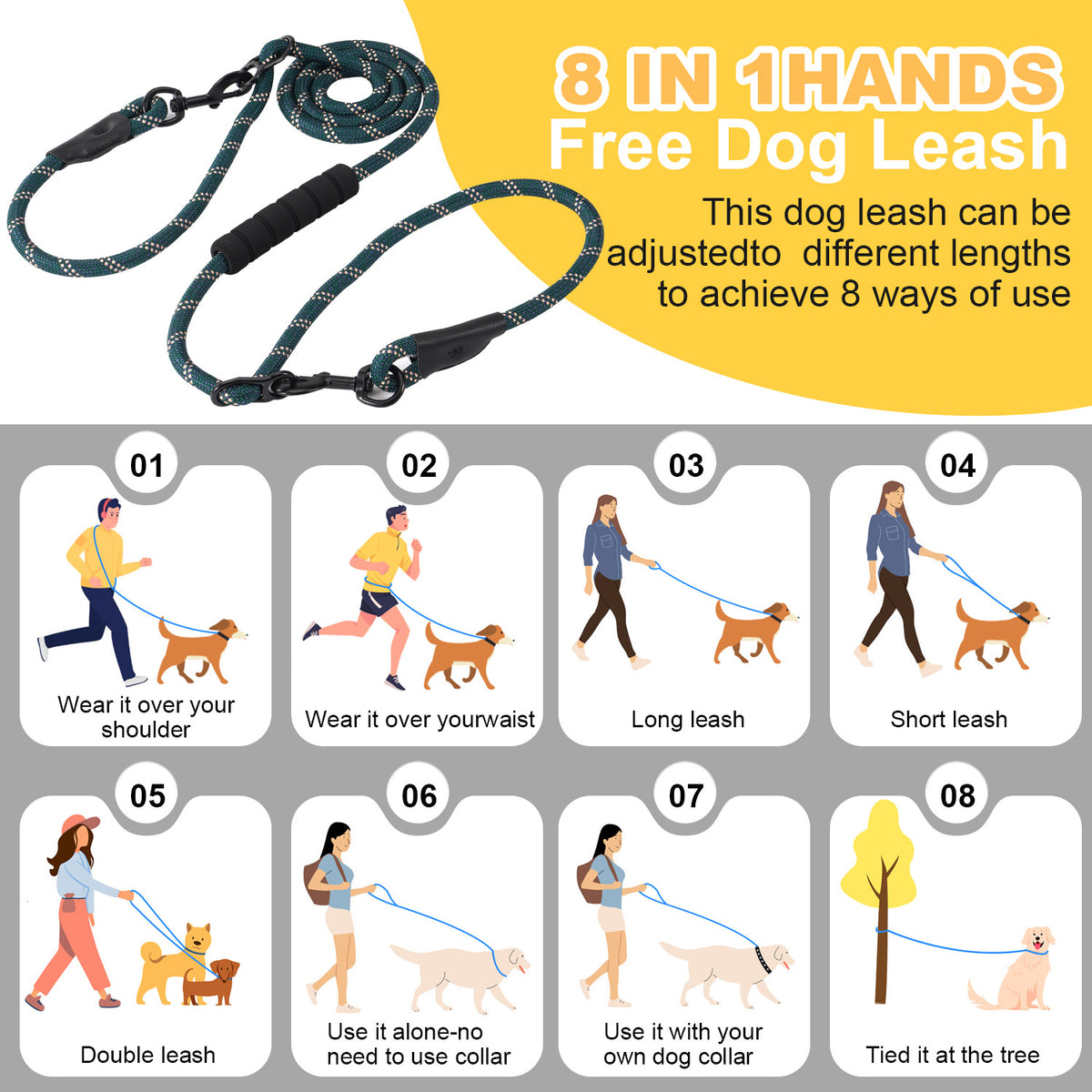 Cross-Border Dog Leashone-To-Two P-Style Double Lead