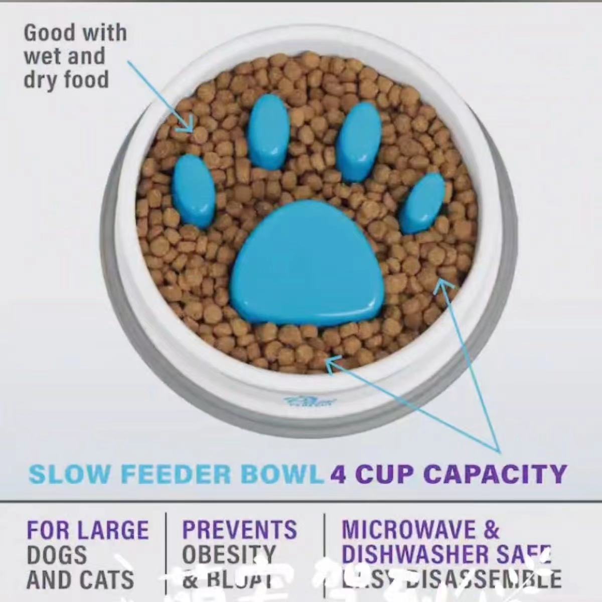 Slow-Feeding Anti-Choking And Non-Slip Pet Bowl