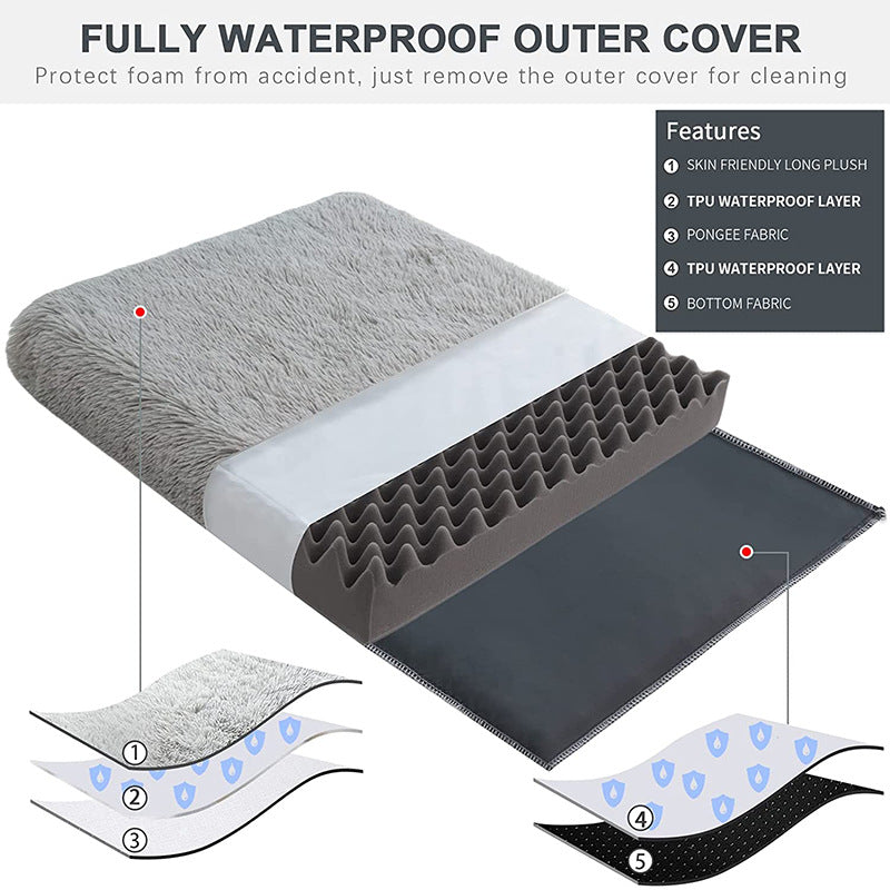 Plush Square Memory Foam Dog Bed