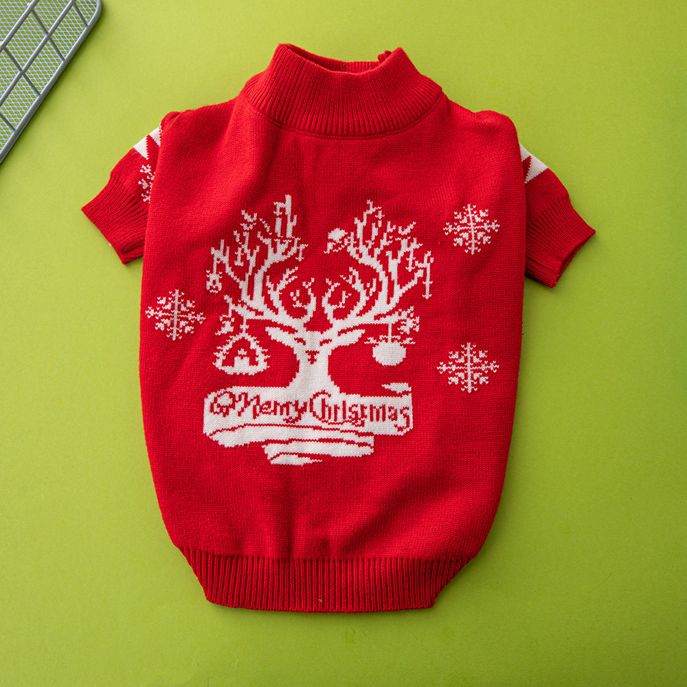 Christmas Tree and Elk Dog Sweater