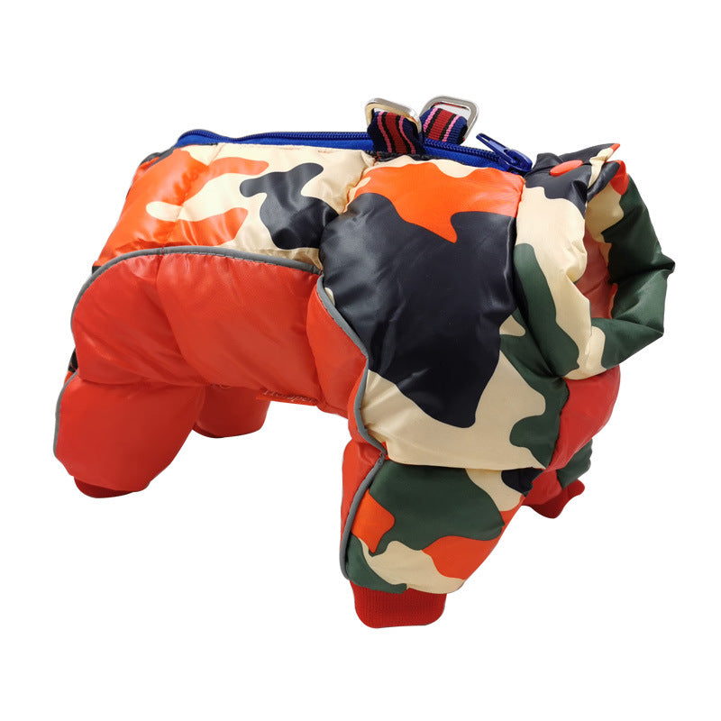 Camouflage Waterproof Cold-Proof Four-Leg Dog Coat
