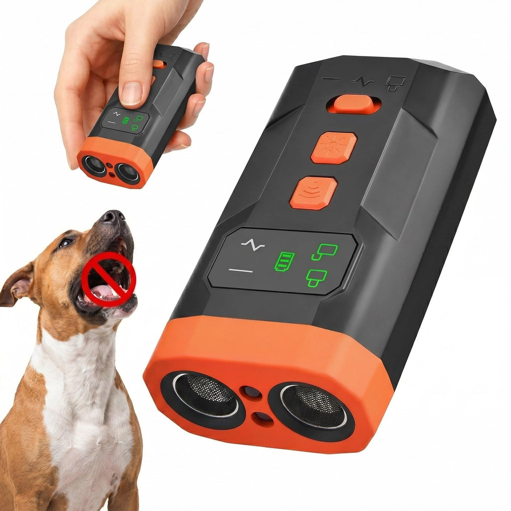 Rechargeable Ultrasonic Dog Bark Deterrent, 33-Foot Range