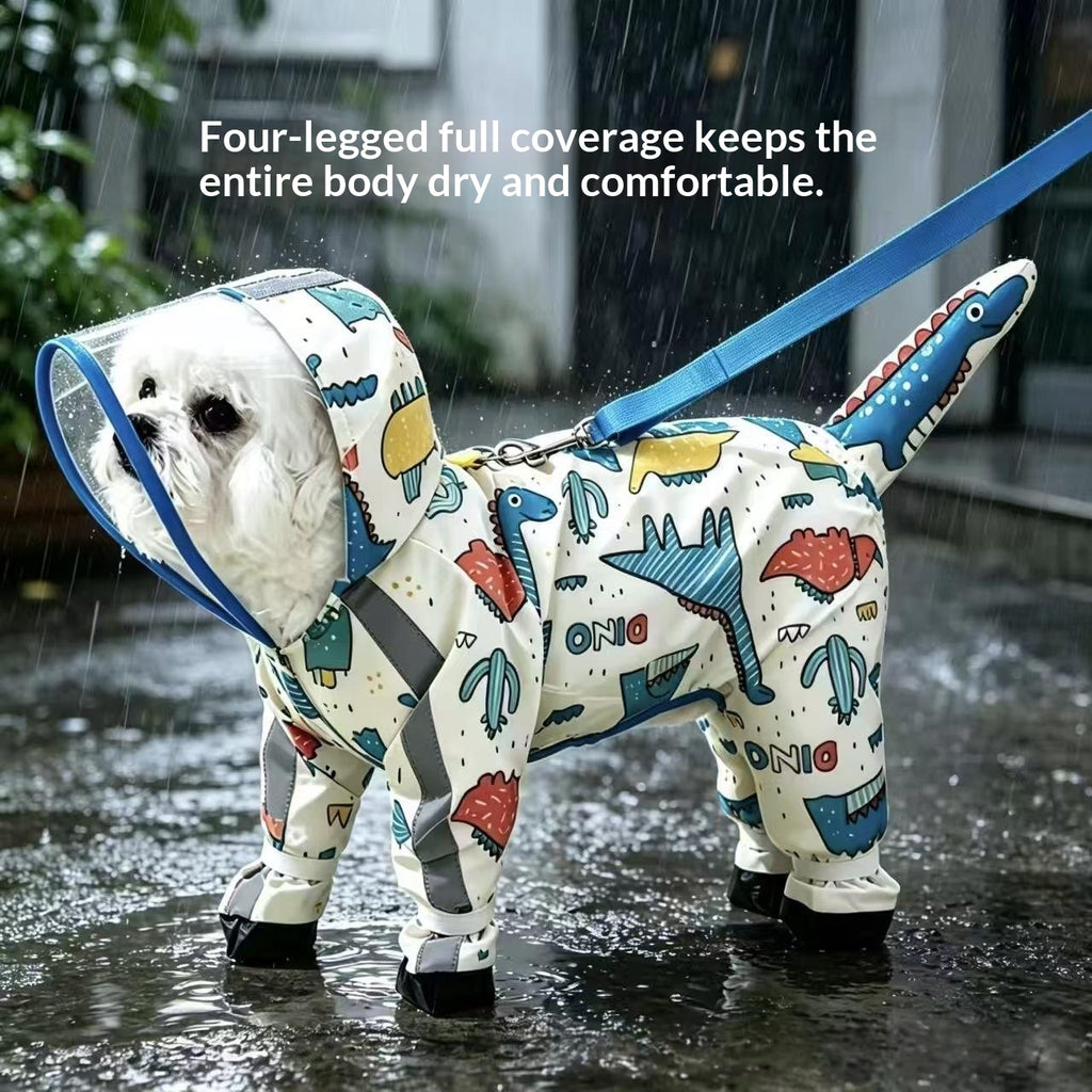 Fully Waterproof Four-Legged Pet Raincoat