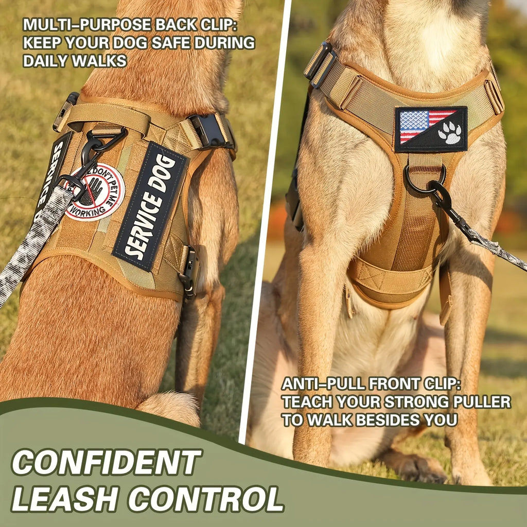 Adjustable Reflective Tactical Service Dog Harness