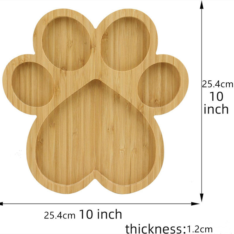Dog-Paw-Shaped Bone Wooden Or Bamboo Irregular Dinner Plate