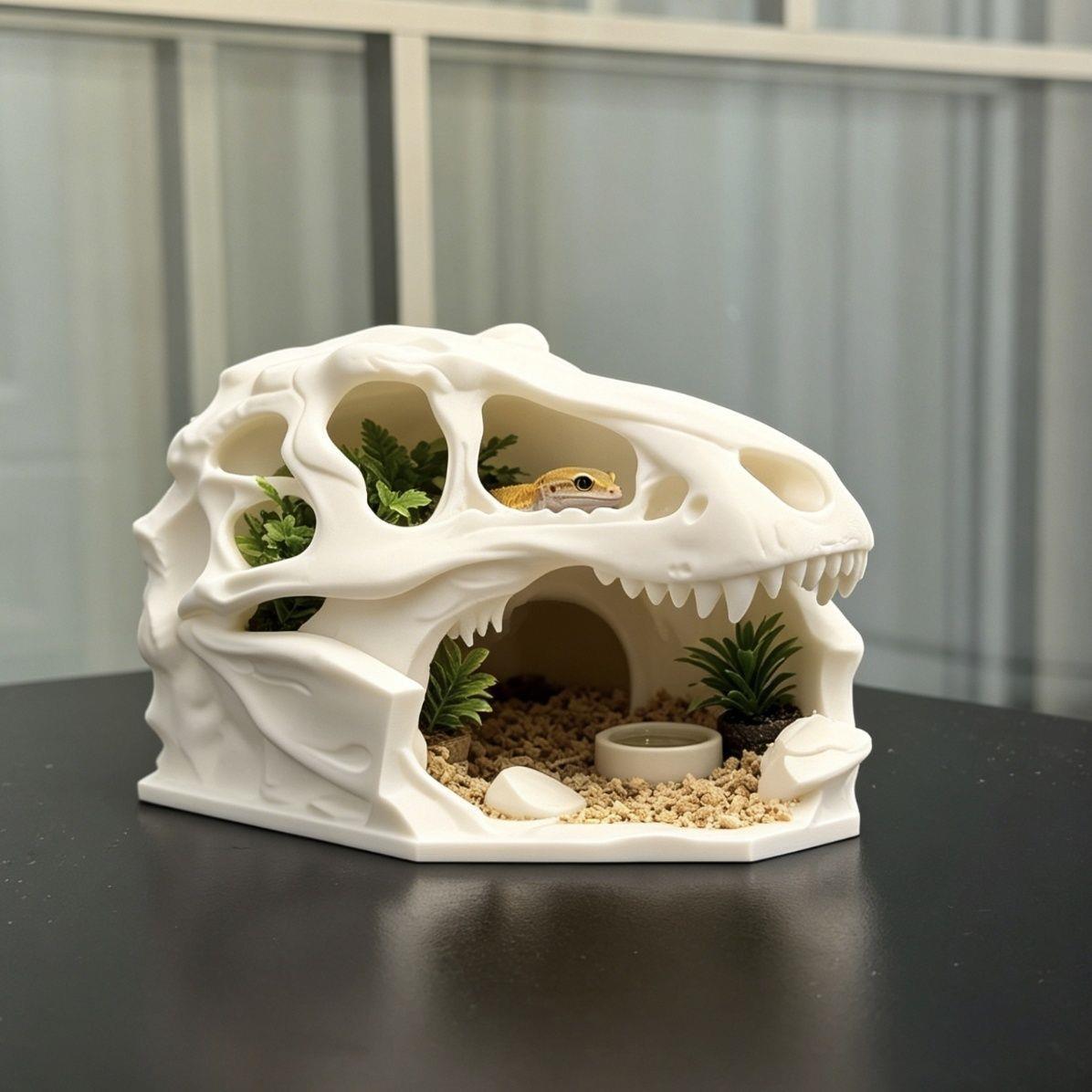 3D-Printed T-Rex Skull Hideout