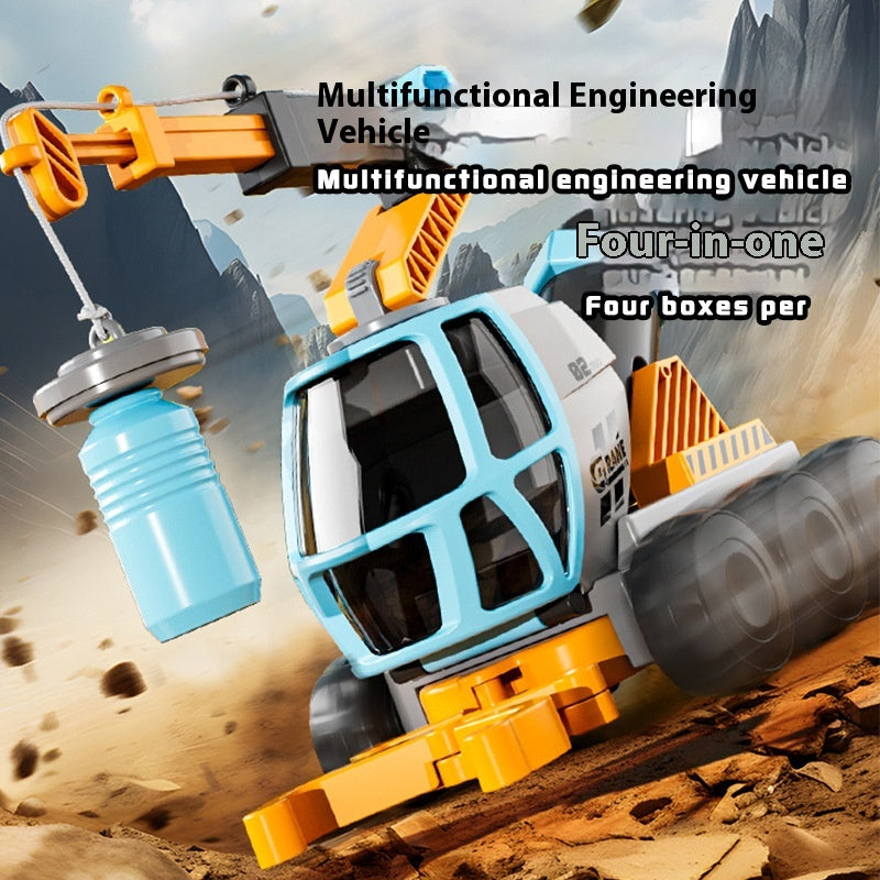 Outdoor Microscope 4-In-1 Construction Vehicle Off-Road Vehicle Periscope Submarine Water Gun