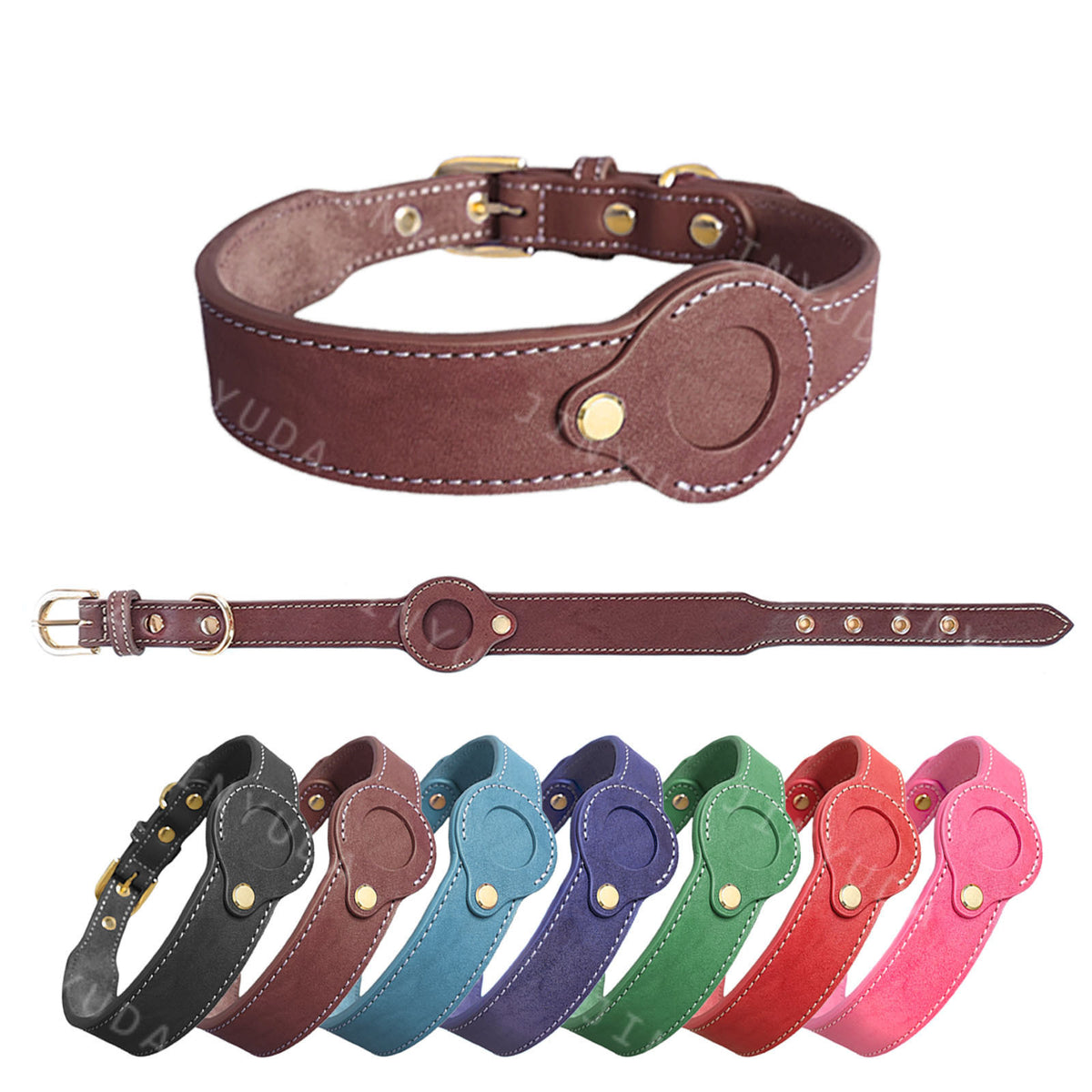 Full-Grain Cowhide Detachable Pet Leather Collar
