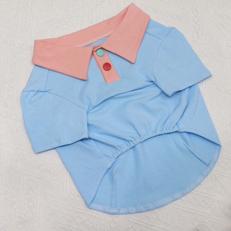 Contrasting Color Short Body Bulldog Dog Clothes