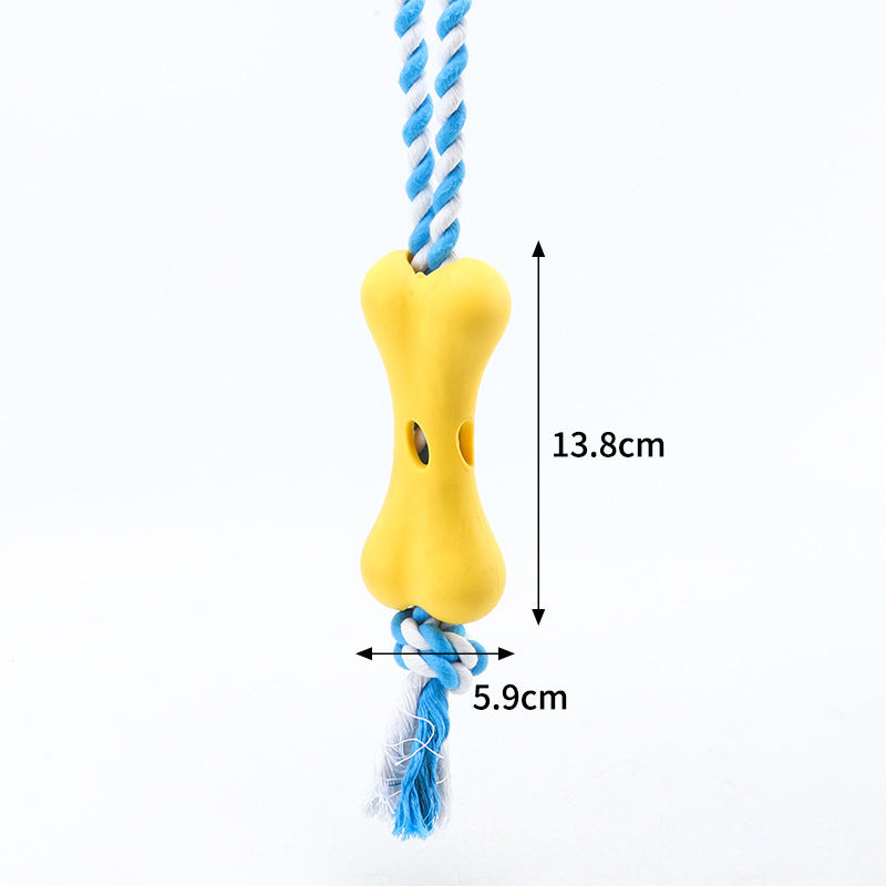 Pet Porous Leaking Bone Rope Knot Toy Gnawing Teeth To Relieve Boredom Can Put Beef Strips Cheese Dog Toy