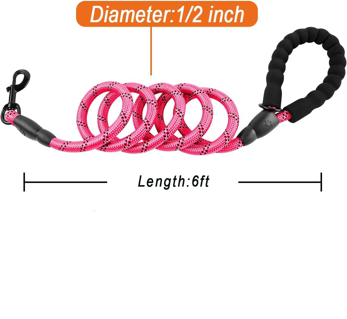 Dog Leashes For Large Dogs Heavy Duty Dog Leash 5 Ft With Comfortable Padded Handle And Highly Reflective Threads For Medium Large Dogs Walk