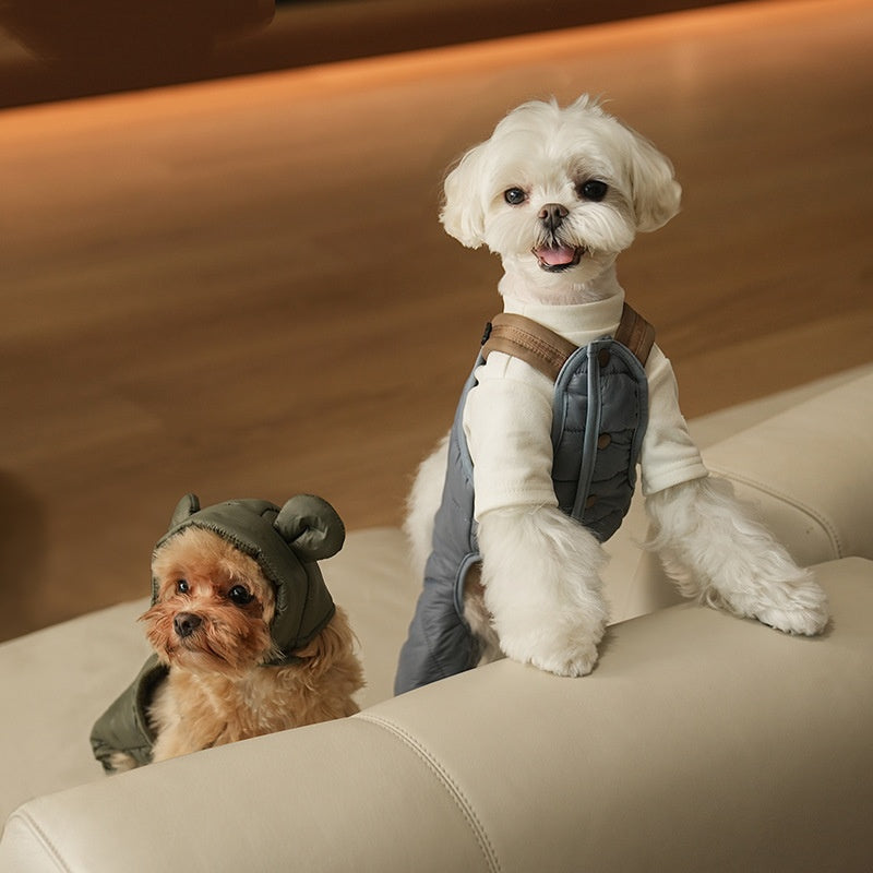 Pet Puppy Padded Jumpsuit With Straps
