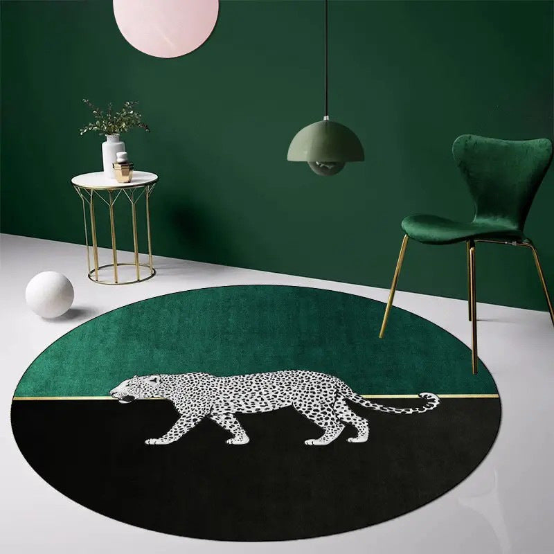 American Retro Leopard Crystal Velvet Carpet