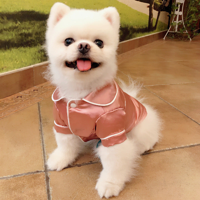 Spring Summer Silk Dog Pajama Robe