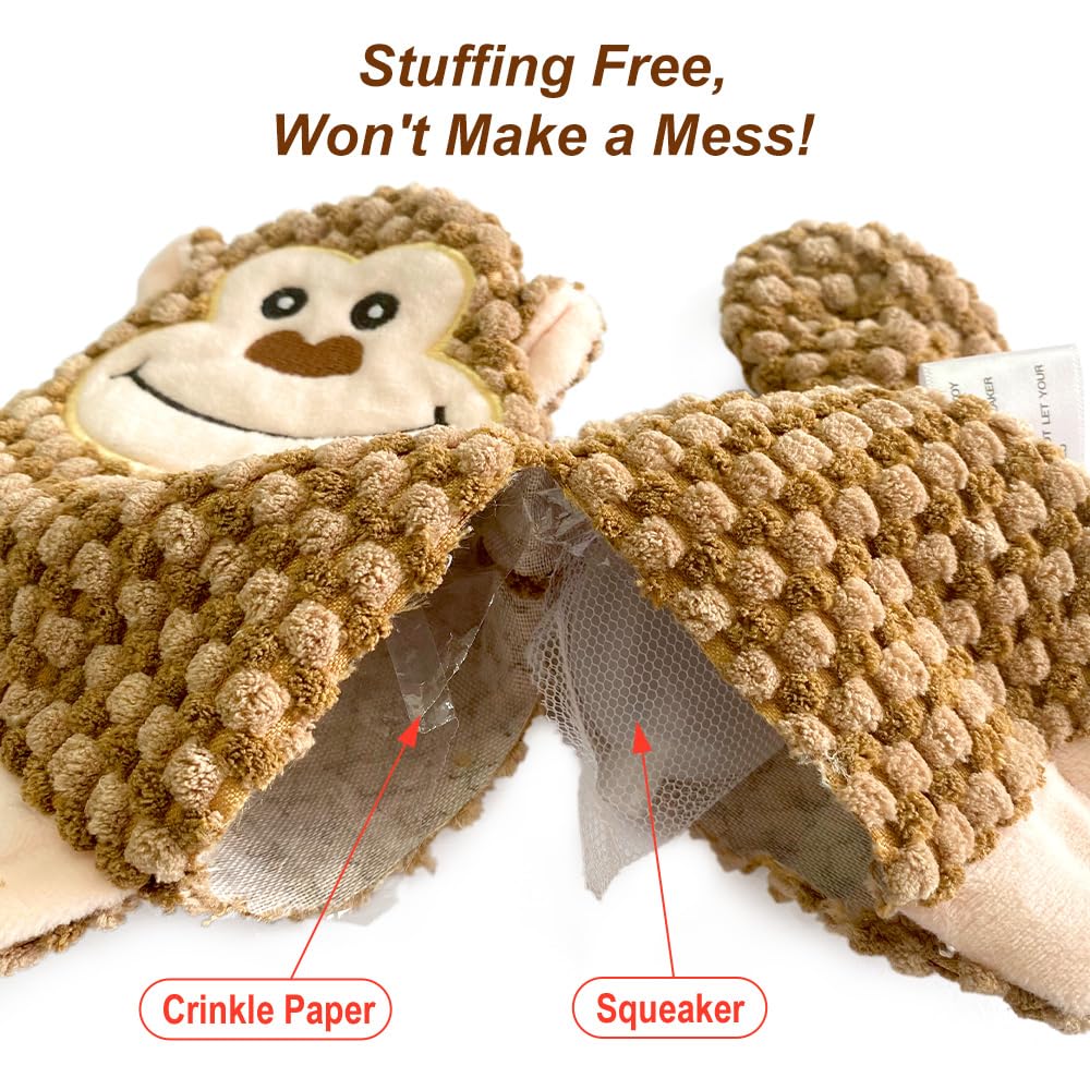 No-Stuffing Squeaky Crinkle Dog Toy
