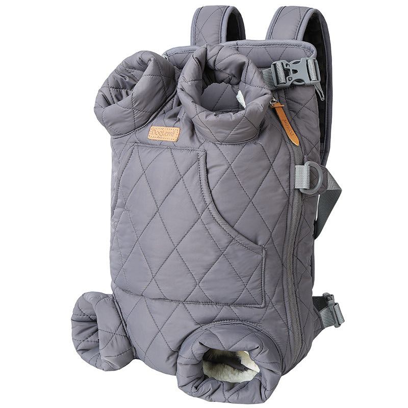 Dog Outdoor Backpack Winter Thickened Quilted Bag