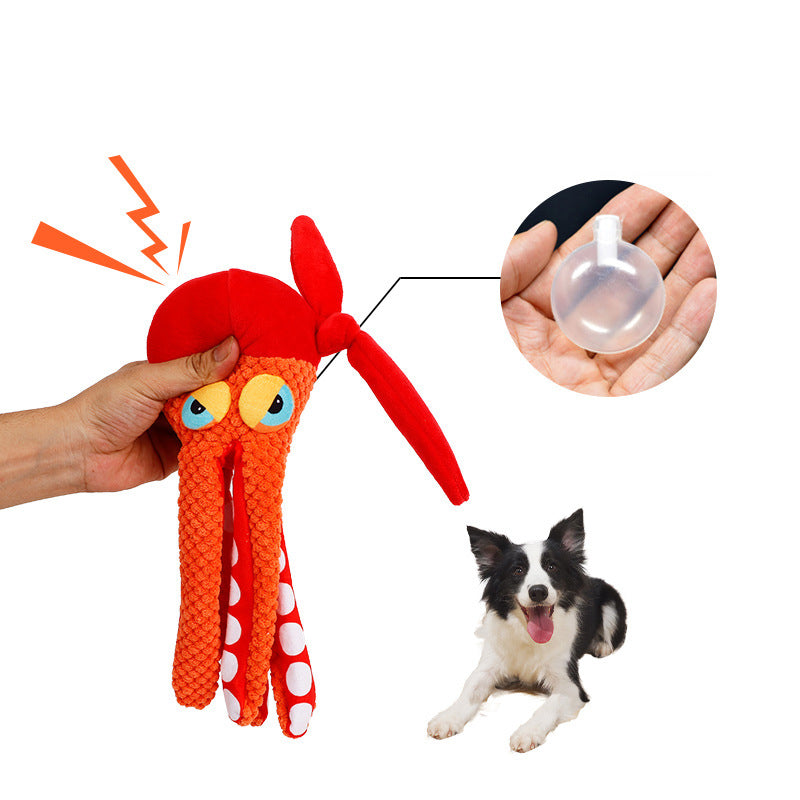 Squeaky Octopus Plush Dog Toy With Creased Paper And Built-In Squeaky - Durable Teeth Grinding Pet Chewing Toy Pet Toys