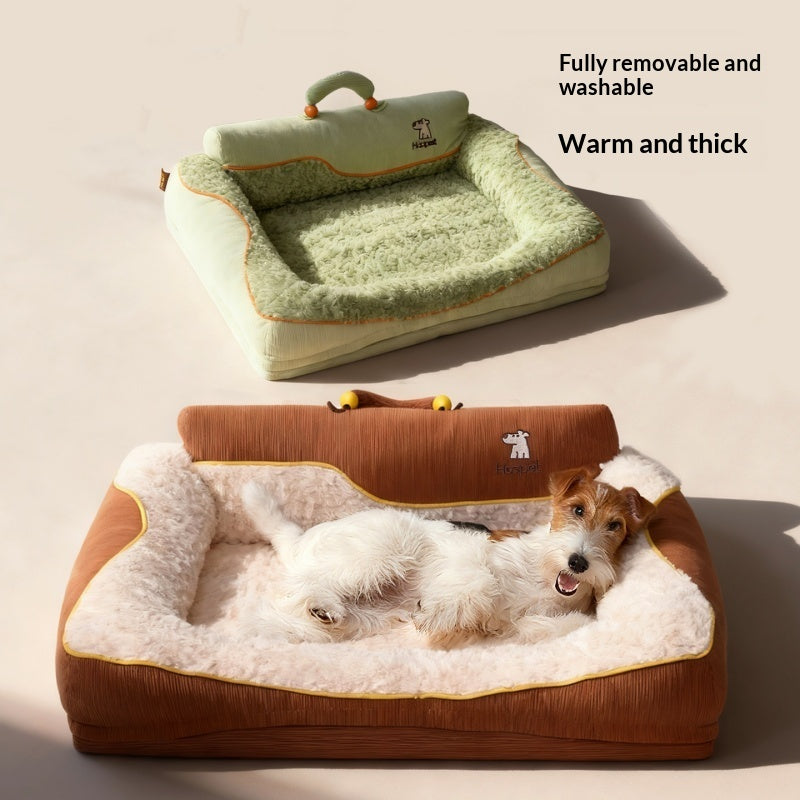 Four-Sided Detachable And Washable Dog Bed For Fall And Winter