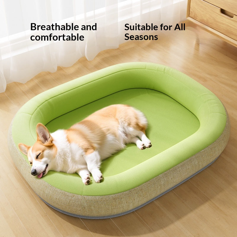 Water-Resistant Cooling Oval Dog Bed