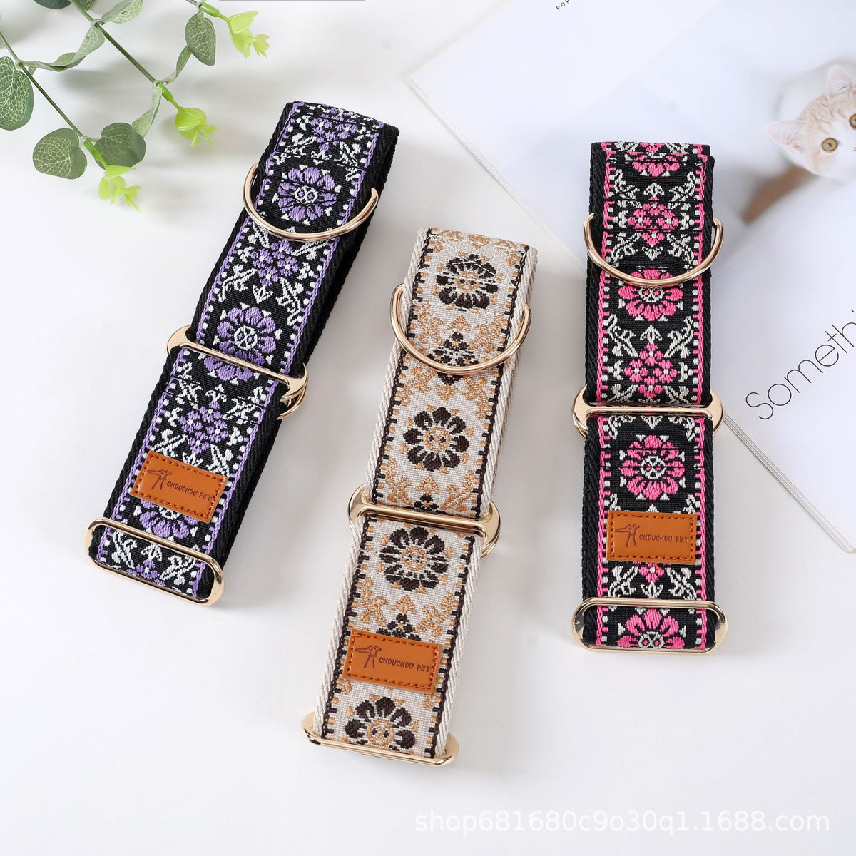 Ethnic-Style Adjustable Explosion-Proof Pet Collar