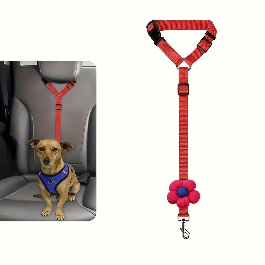 Elastic Reflective Dog Car Harness Strap