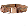 Faux Linen Metal Buckle Collar And Leash