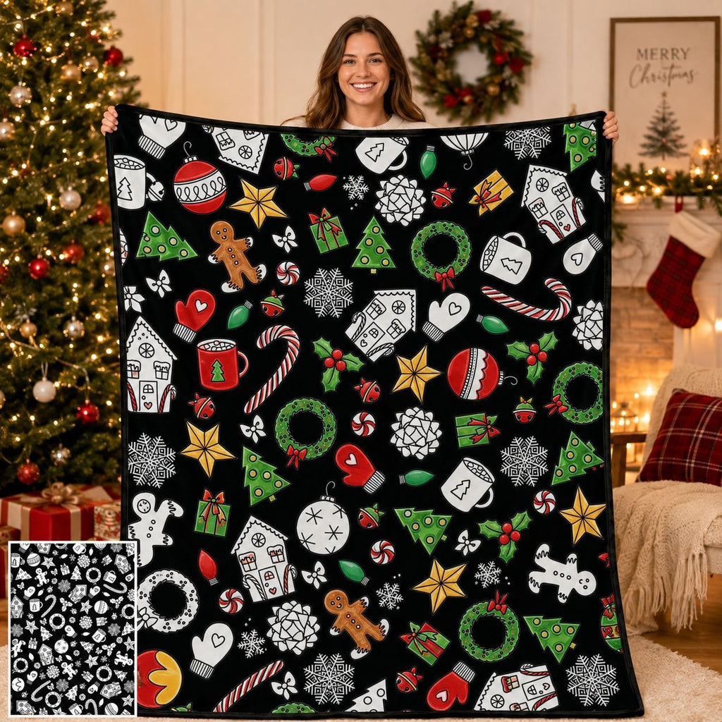 Christmas DIY Coloring and Doodling Blanket