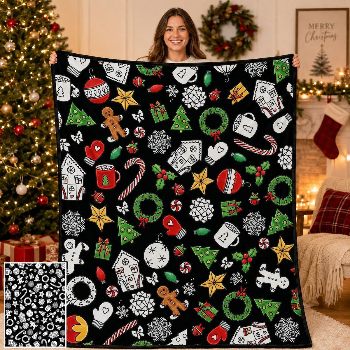 Christmas DIY Coloring and Doodling Blanket
