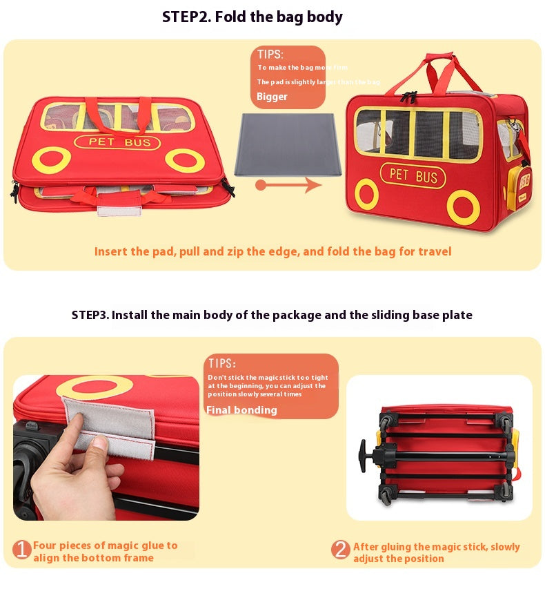 Outdoor Portable Large Capacity Portable Trolley Case Dog Pet Trolley