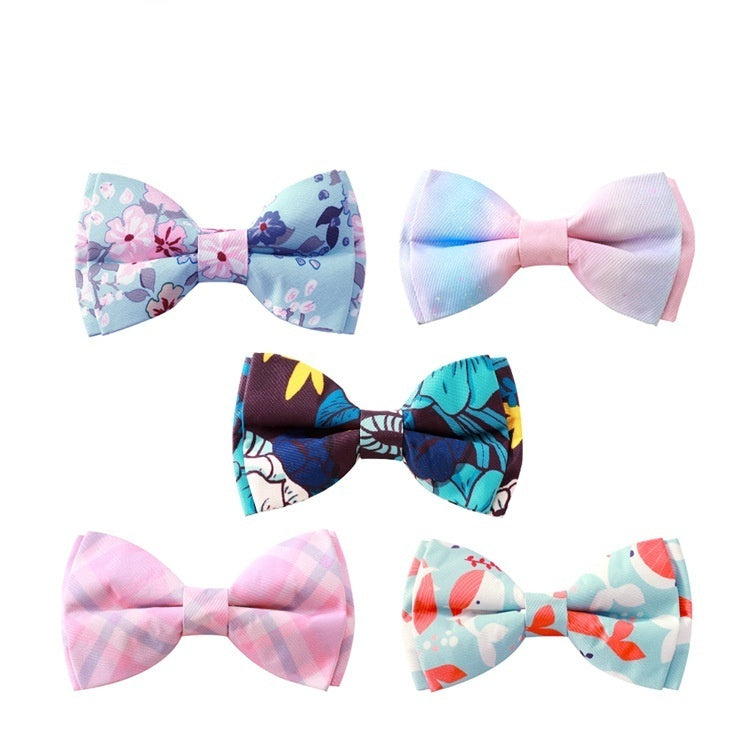 Pet Supplies Rose Gold Buckle Bow Collar