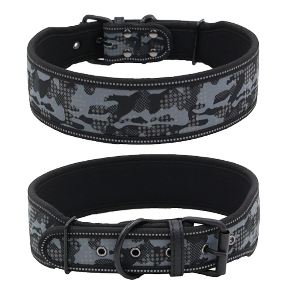 Comfortable Reflective Camouflage Dog Collar