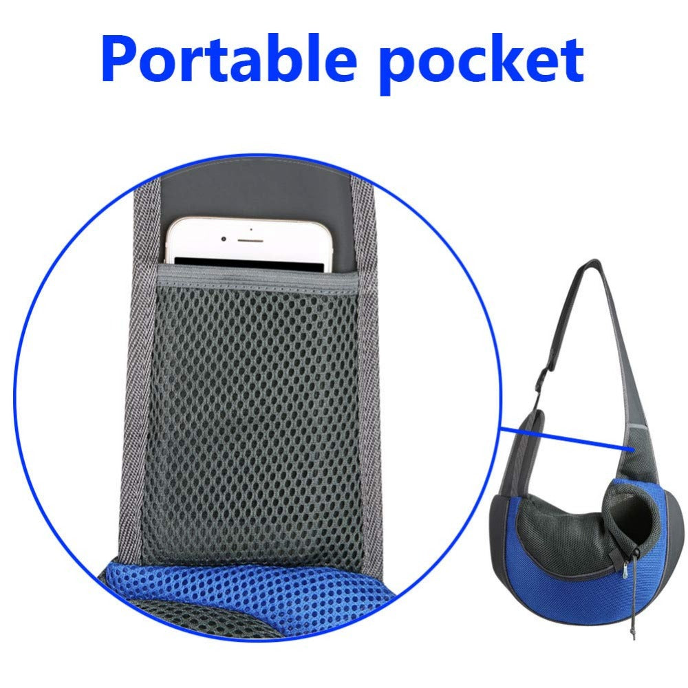 1Pc Outdoor Travel Mesh Oxford Pet Puppy Carrier Handbag Pouch Single Shoulder Bag Sling Mesh Comfort Travel Tote Shoulder Bags