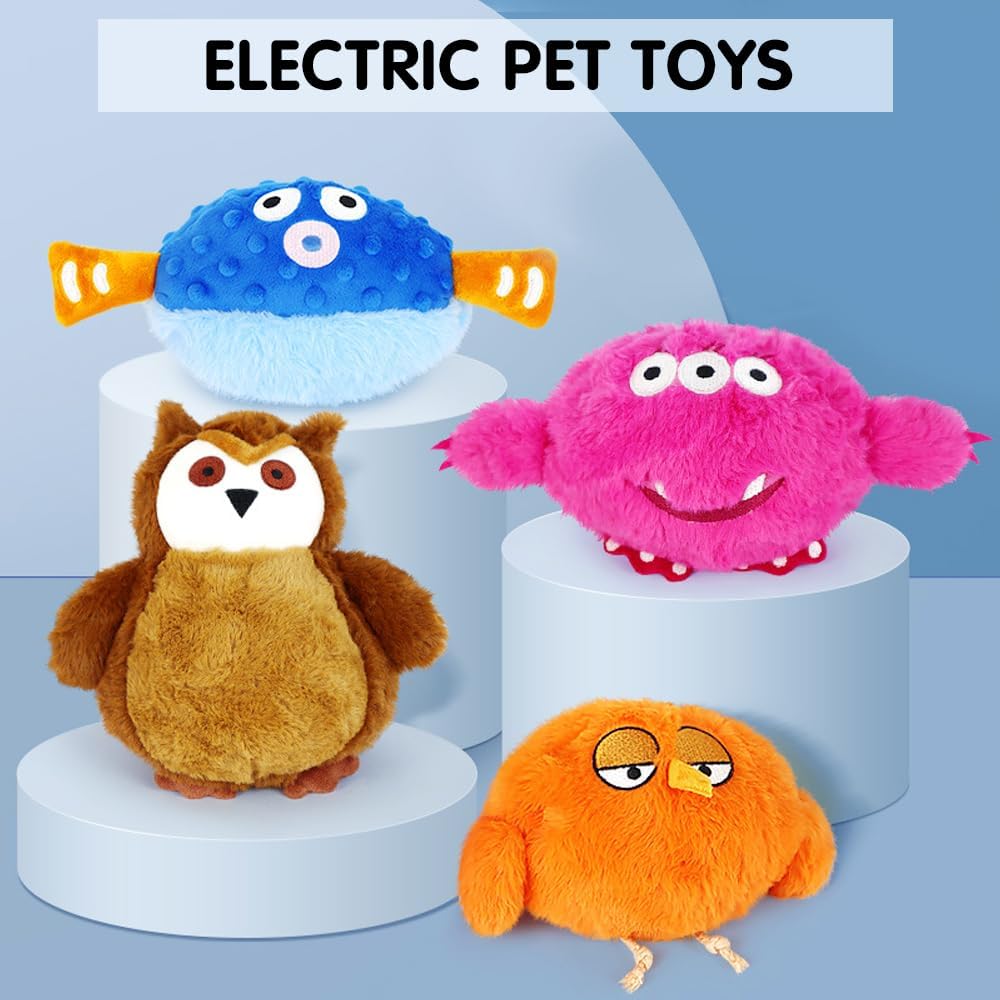 Active Moving Pet Plush Toy With Sounds Interactive Dog Toys Chargable Squeaky Moving Dog Toy Puppy Toys To Keep Them Busy For Boredom Dogs