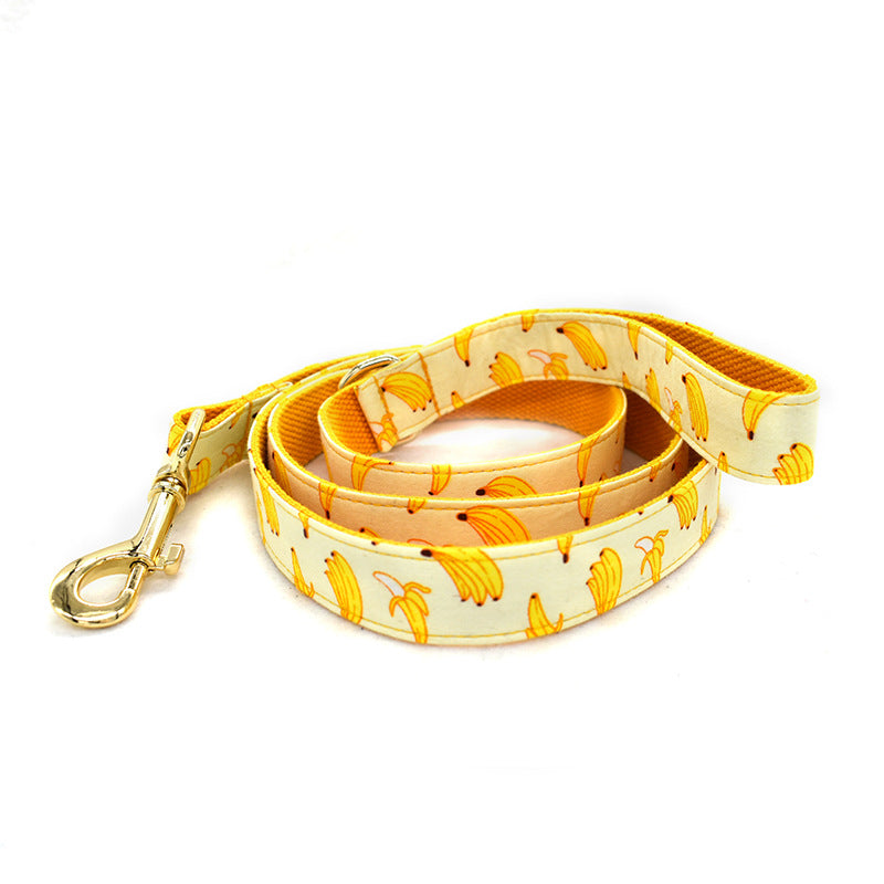Yellow Banana Dog Leash And Collar