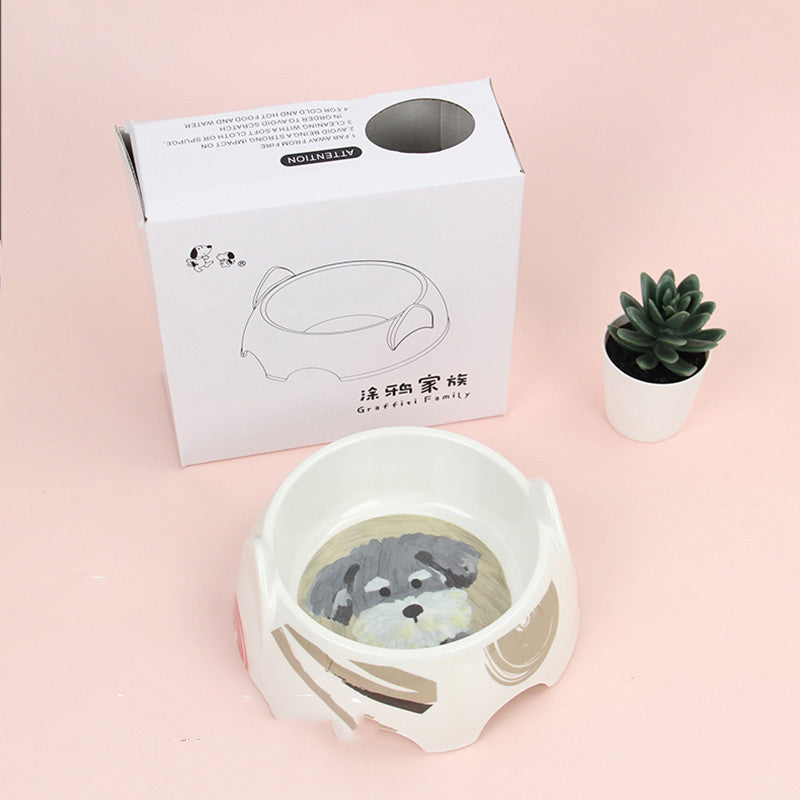 Patterned Small Dog Food Bowl