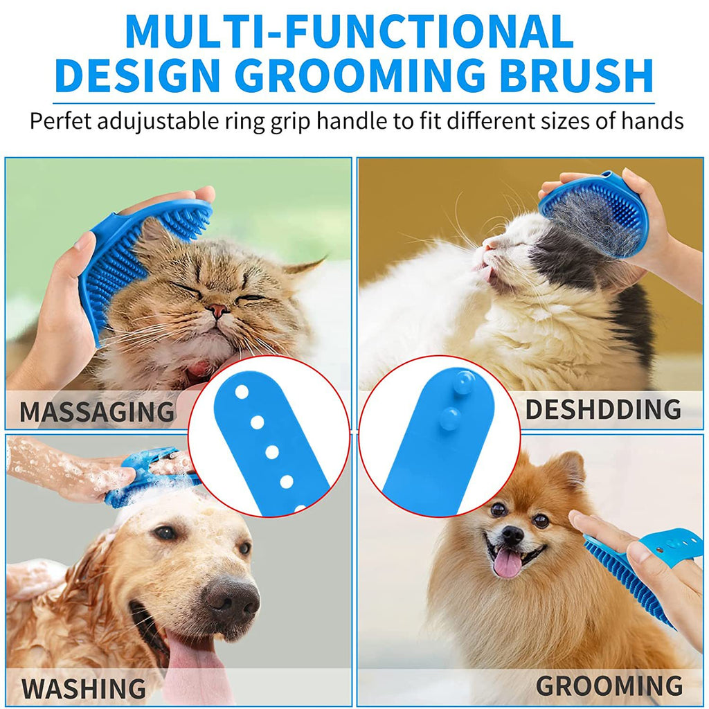3-Piece Silicone Dog Bath Brush Set