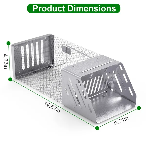 Automatic Continuous Rat Trap Single Door Mouse Cage Humane Live Animal Trap Cage Indoor Outdoor For Small Rodents Mice Voles