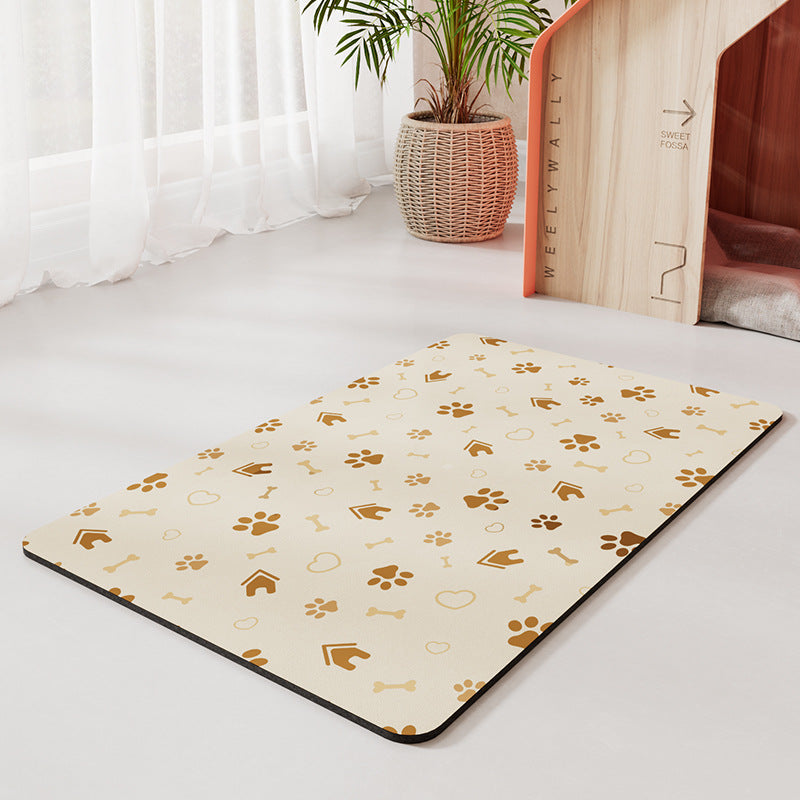 Minimalist Pet Feeding Mat Repeated Washing Water-Absorbing Non-Slip Mat Rest Sleep