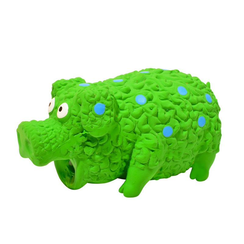 Pet Toy Latex Sounding Toy Curly Pig Bite-Resistant Molar Dog Toy