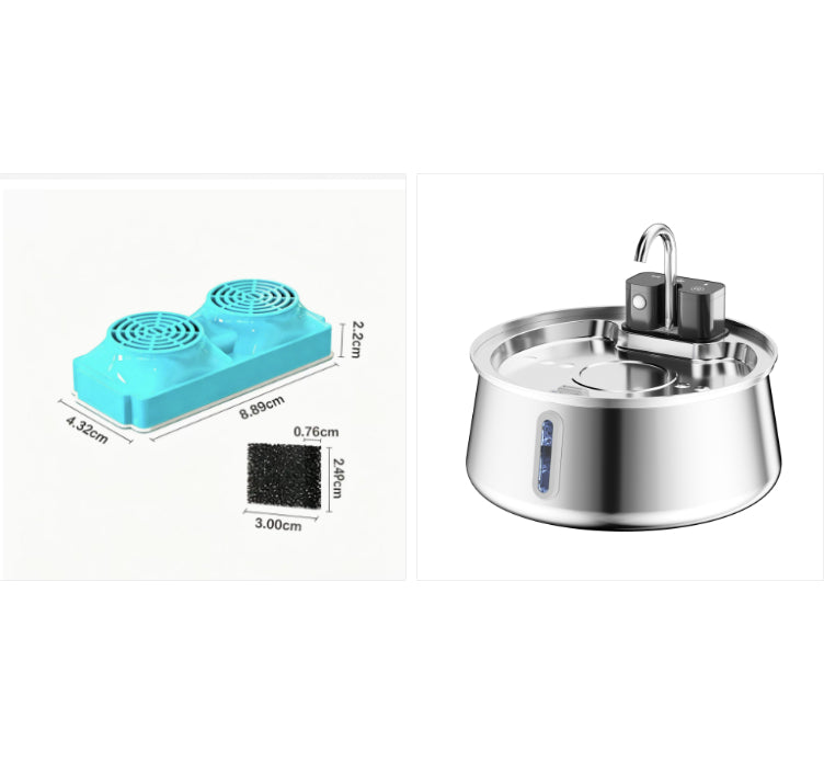 Stainless Steel Wireless Pet Water Fountain Kit