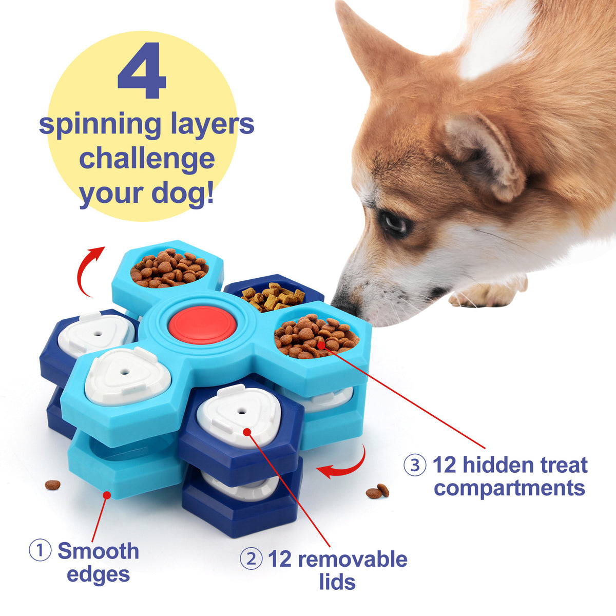 4 Layers Slow Feeder Puzzle Dog Bowls Assemble Slow Eating Bowl For Dogs Non-Slip Interactive Dog Puzzle Game Slow Bowl Pet Products