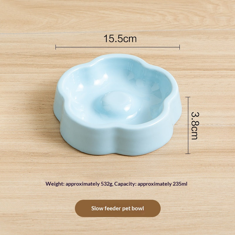Macaron-Colored Bud-Shaped Ceramic Cat Bowl
