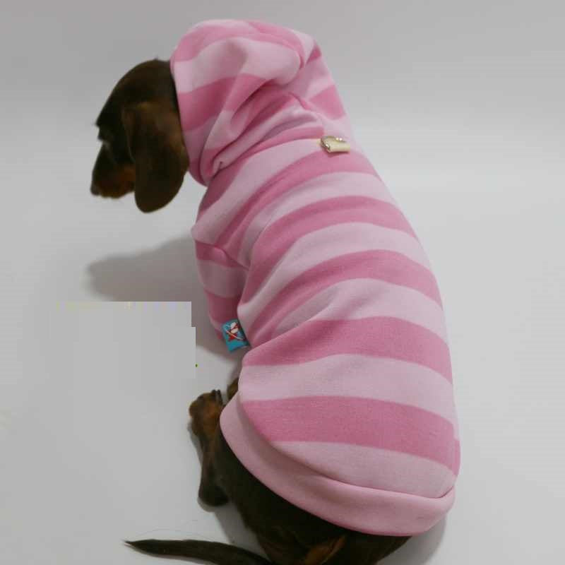 Hooded Pink Pet Sweater for Autumn and Winter